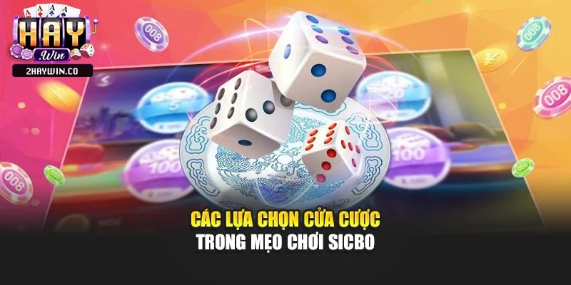Các lựa chọn cửa cược trong mẹo chơi sicbo